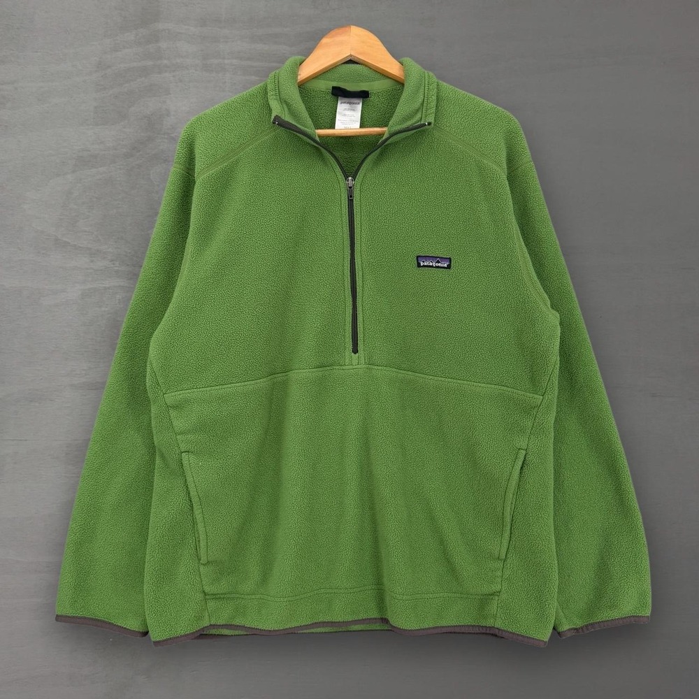 Vintage Patagonia Synchilla Fleece Pullover Green Quarter Zip Marsupial  Large